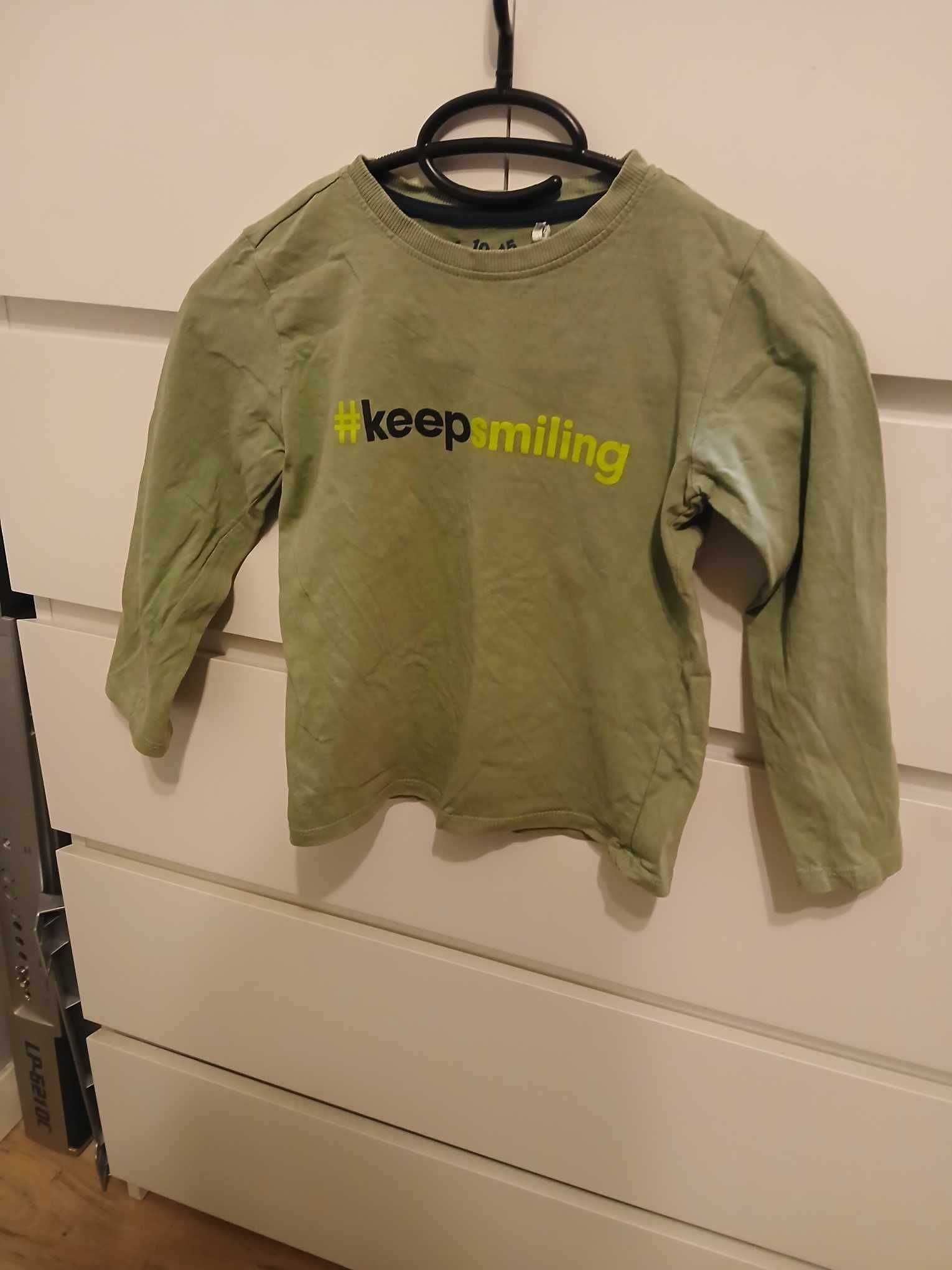 116 5.10.15 bluzka t-shirt z długim rękawem dla chłopca zielona