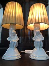 Lampa art deco porcelanowa lampka Ćmielów róg obfitości