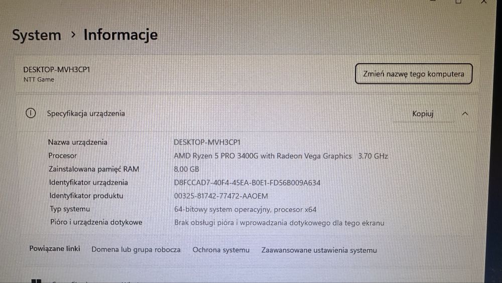 PC Gamingowy Ryzen 5 Pro GTX1660