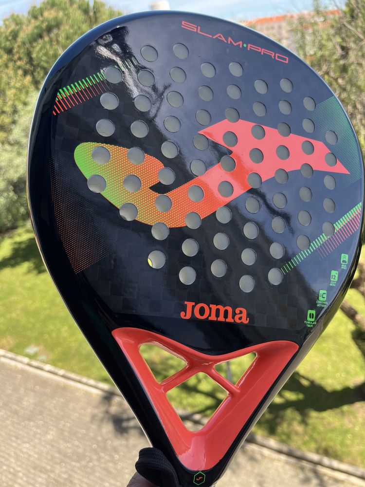 Raquete Padel JOMA Slam Pro II Preto Coral Flúor