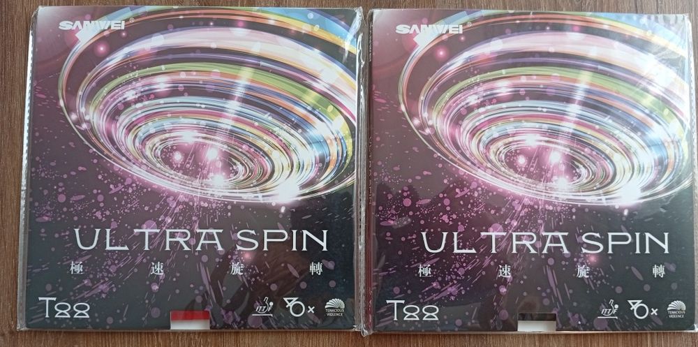 Komplet okładzin SANWEI T88 ULTRA Spin tenis stołowy