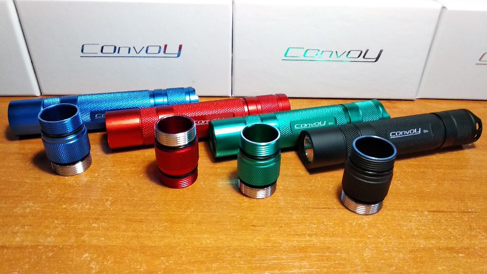 Оригинал Convoy S2+, Cree 1A, 3B, 4C, 5B; SST20, SST40. 1050-2800mA.