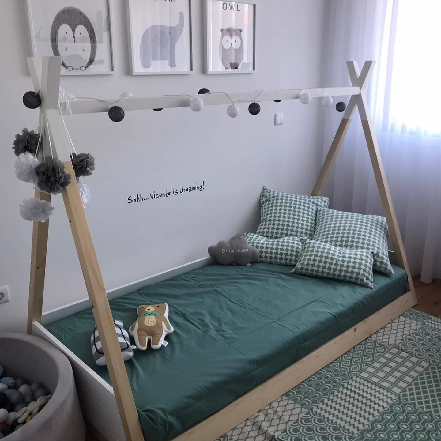 Cama de Criança tipo Tenda Tipi com estrado (Montessoriana)