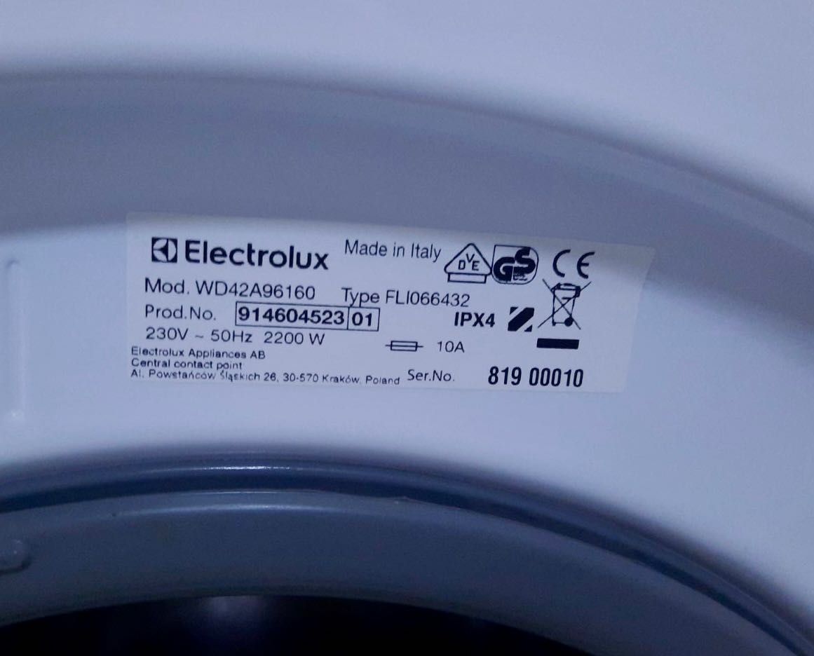 2 в 1 пральна машина з сушкою Electrolux made in Italy