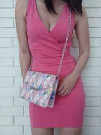 Sukienka kopertowa "Zara" różowa xs/s