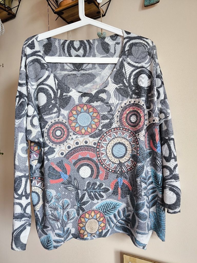 Sweter we wzory jak desigual r.40/42