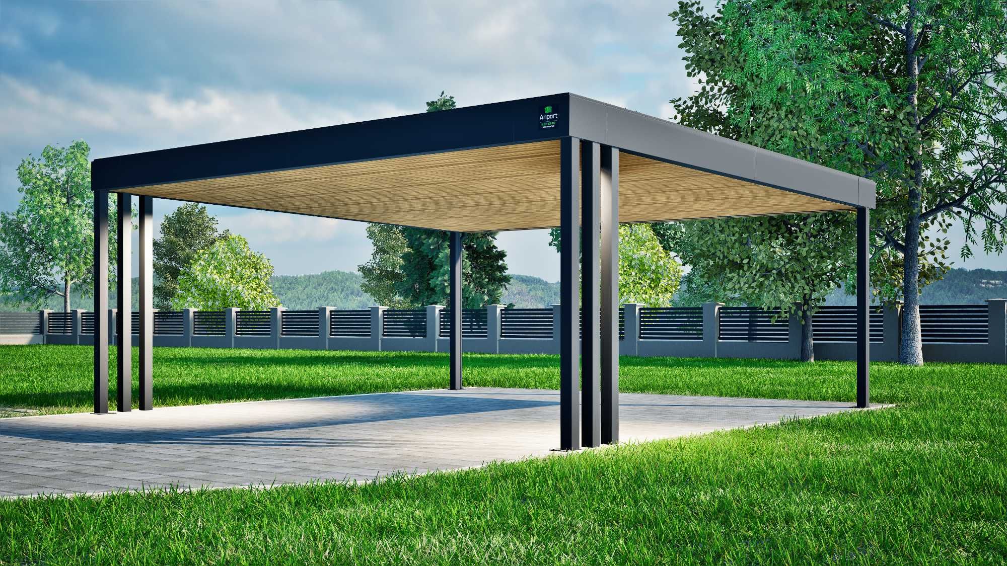 Carport 6x6, wiata samochodowa metalowa, nowoczesne wiaty garażowe