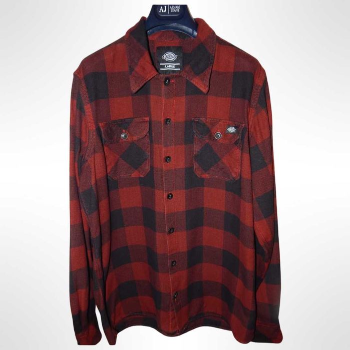 Фланелевая рубашка в клетку DICKIES Sacramento Maroon. Size L/48-50