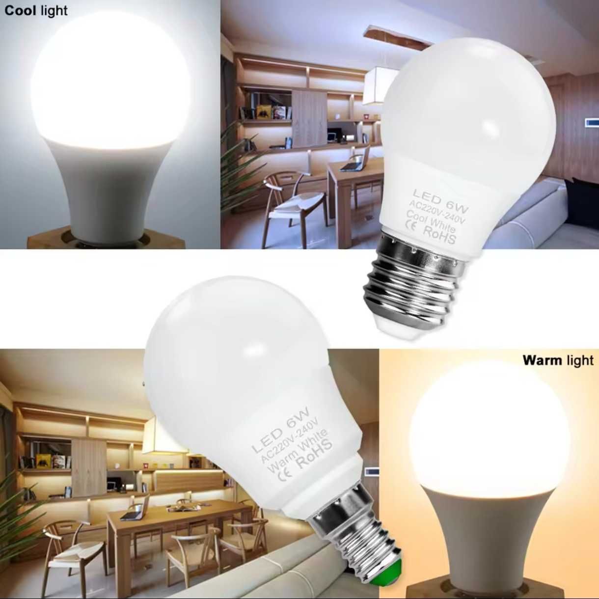 НОВАЯ Лампа Pibaogu Е27 с датчиком движения в ночное время 6W 220V