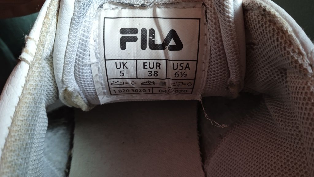 Buty adidasy trampki FILA białe 38