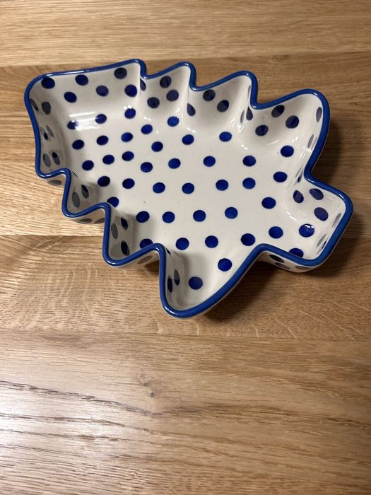 Choinka półmisek Bolesławiec odwrócona kropka