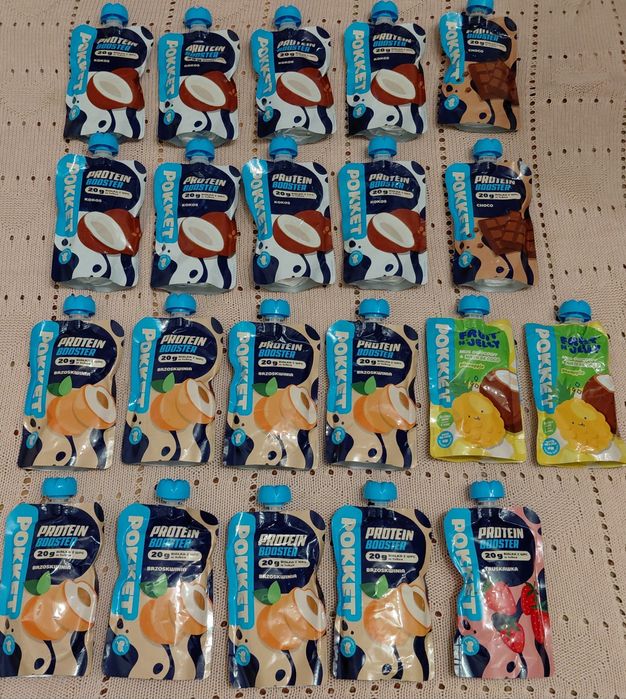 Zestaw 21x Pokket protein booster musy  białkowe  proteinowe
