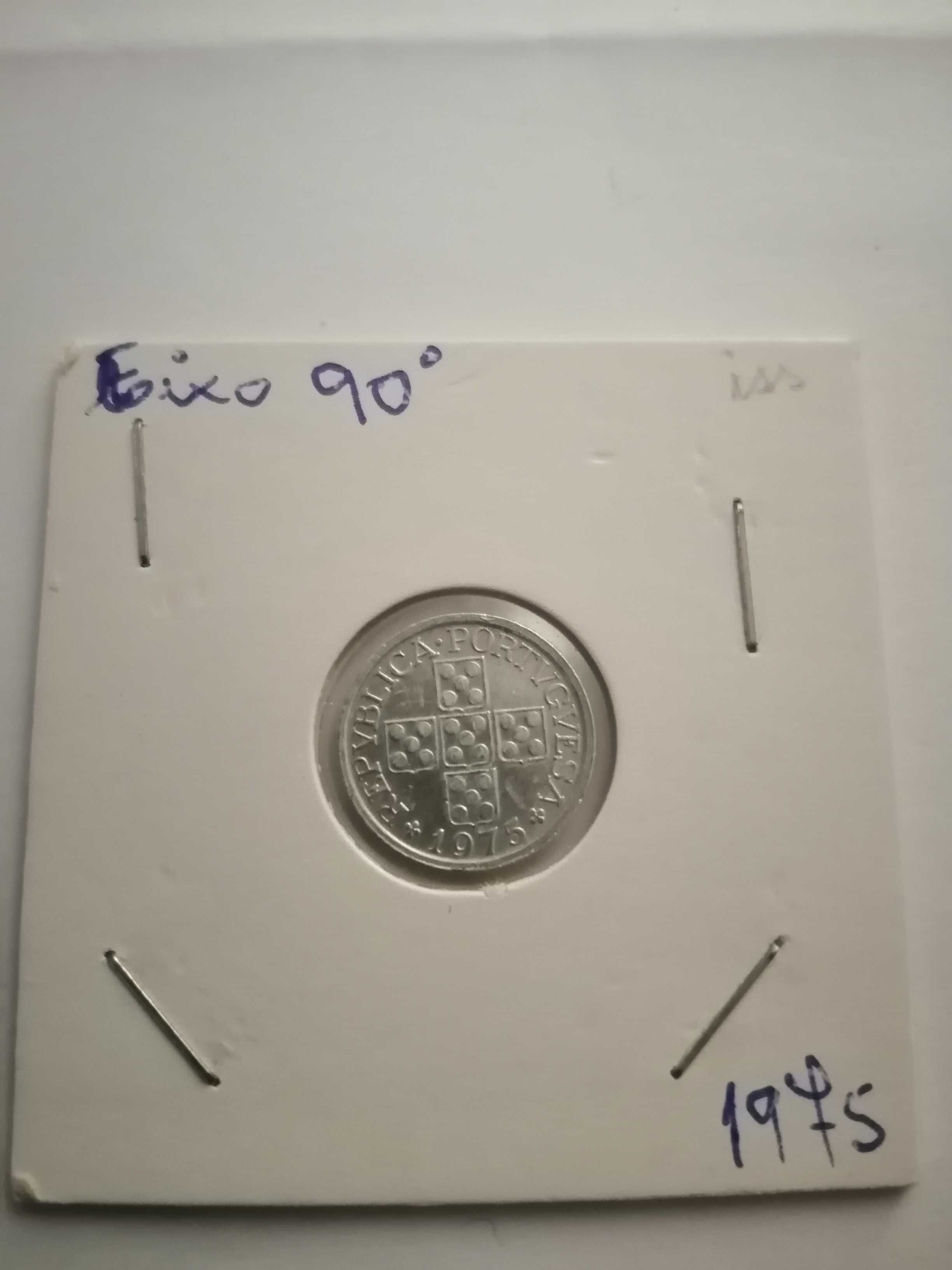 Moeda de 10 centavos, eixo deslocado, de 1975