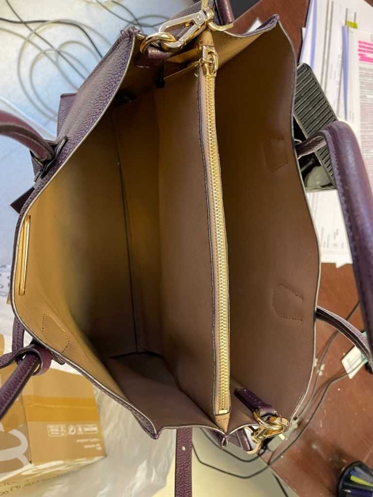 mala michael kors roxa com pega comprida