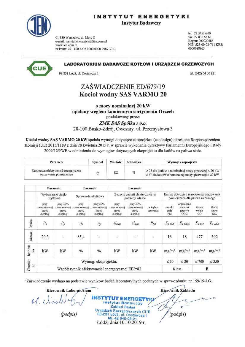 Kocioł, piec SAS VARMO 10 kW - zasypowy / tradycyjny 5 Klasa Ecodesign