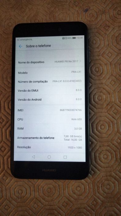 Hawuei p8 lite 2017 urgência