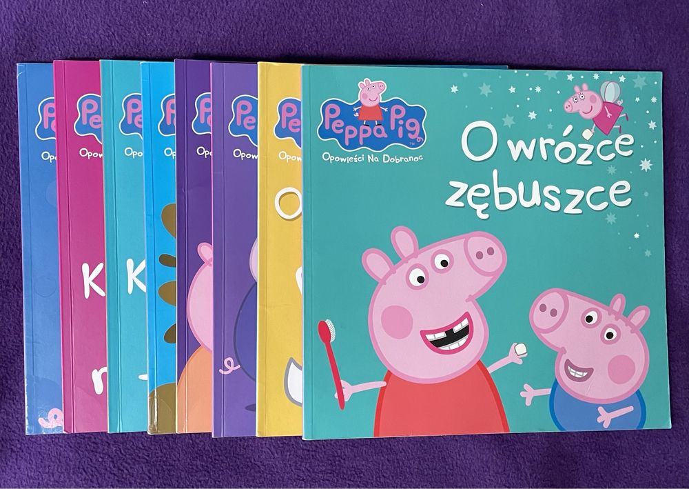 Seria książek Peppa Pig + dwie maskotki