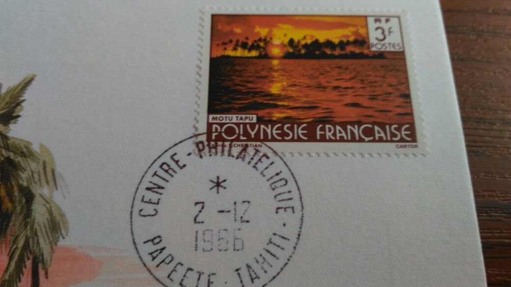 Koperta numizmatyczna Tahiti 10 francs 1984