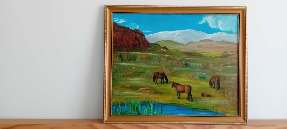 Quadro Vintage  Pintura Original  assinado 55 x 46 cm