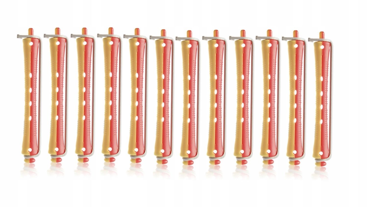 Wałki Do Włosów Do Trwałej Ondulacji 9Mm X 85Mm 12Szt Czerwono-Żółte