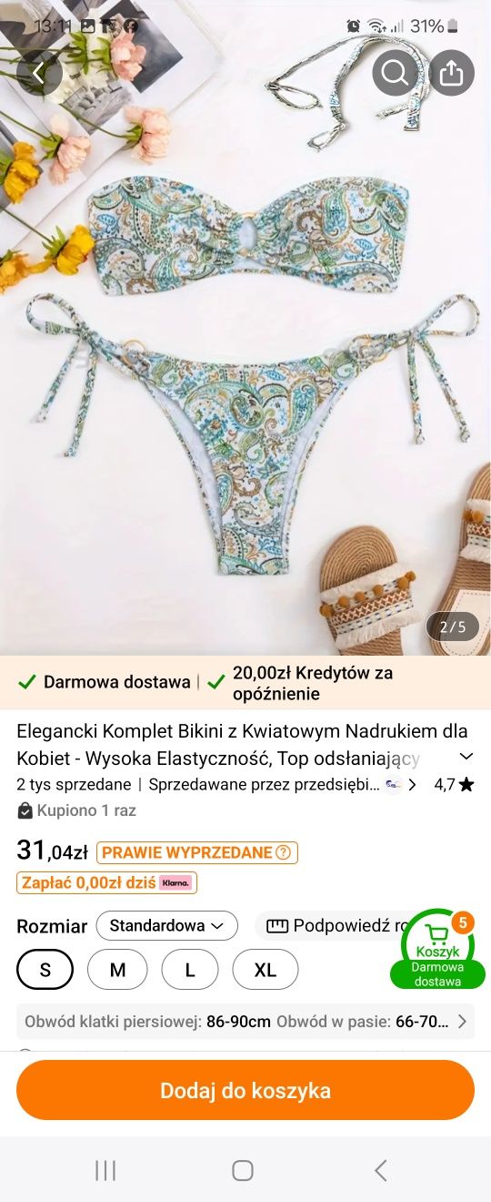 Strój kąpielowy, nowy, rozm. S
