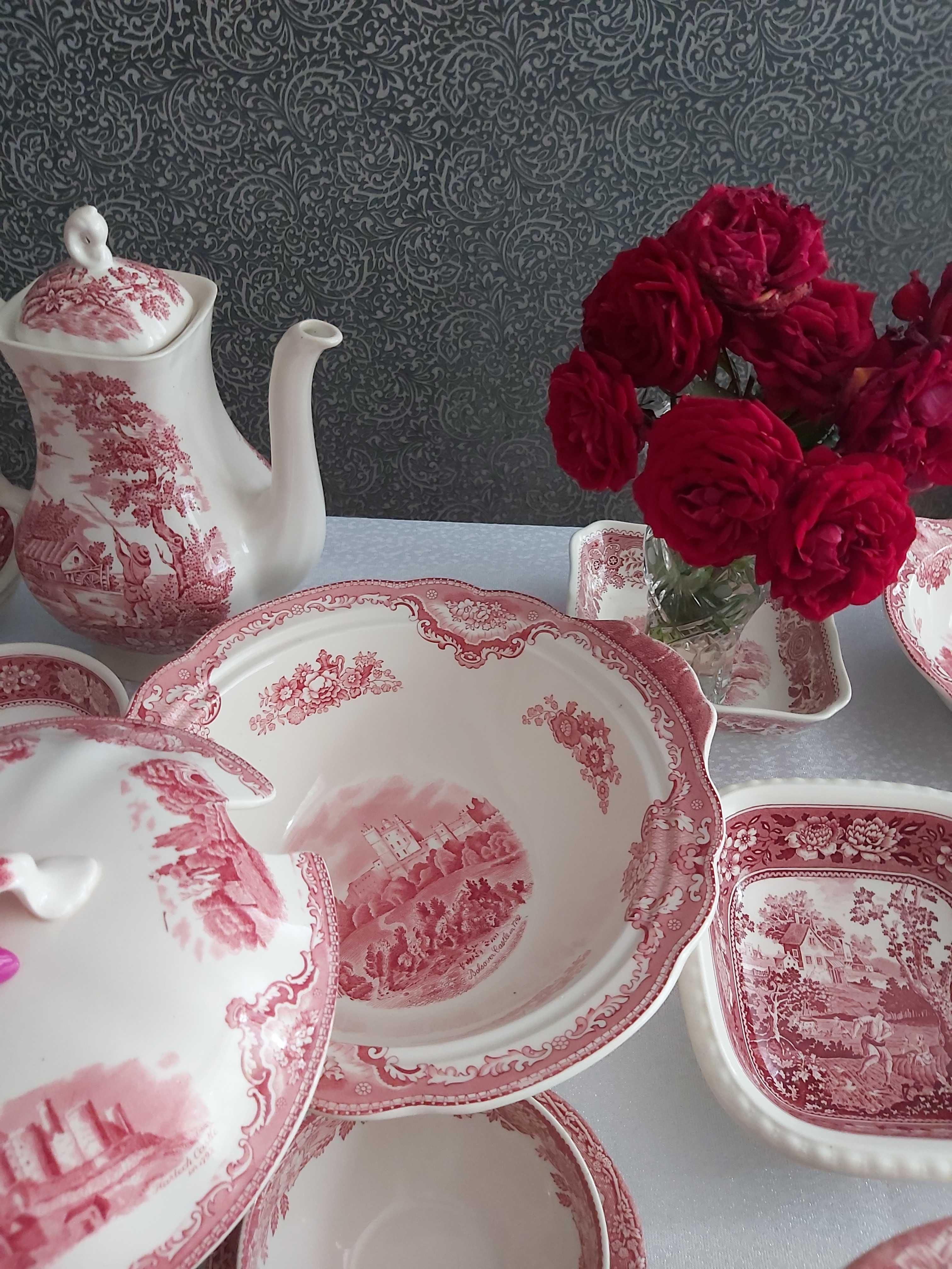 Zestaw obiadowy angielski różowy  Villeroy&Boch, Johnson Bros , Royal