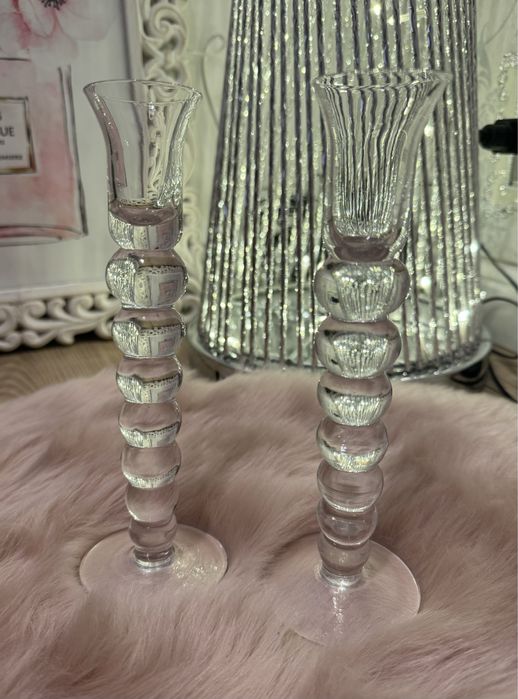 Dwa świeczniki glamour