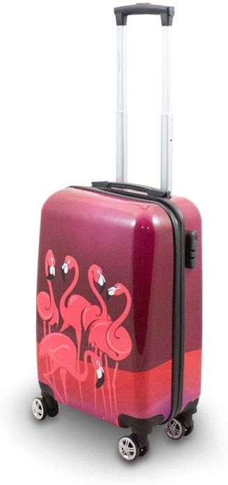 Zestaw  walizek 3D podróżnych M L XL walizki Flamingo