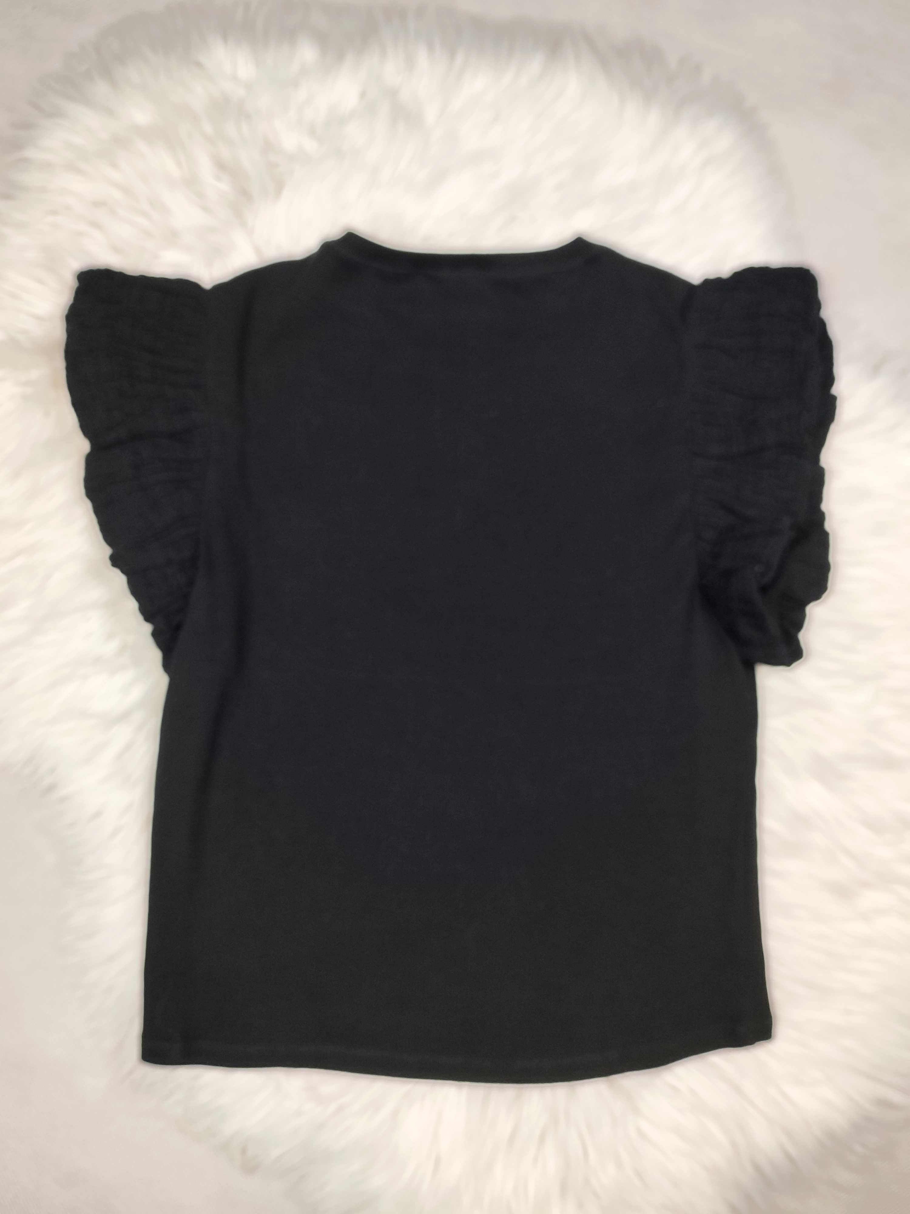 Czarna damska bluzka bawełniana t-shirt Zara r. S