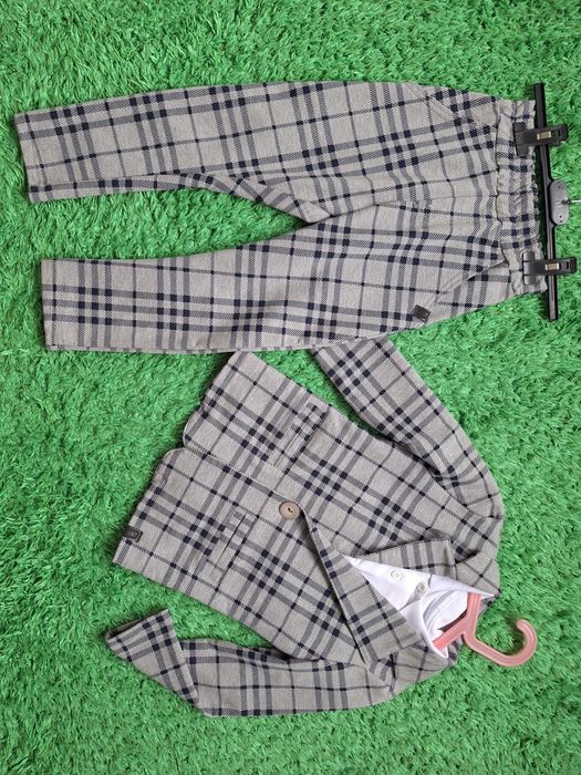 Garnitur chłopięcy w kratę szary ALL FOR KIDS