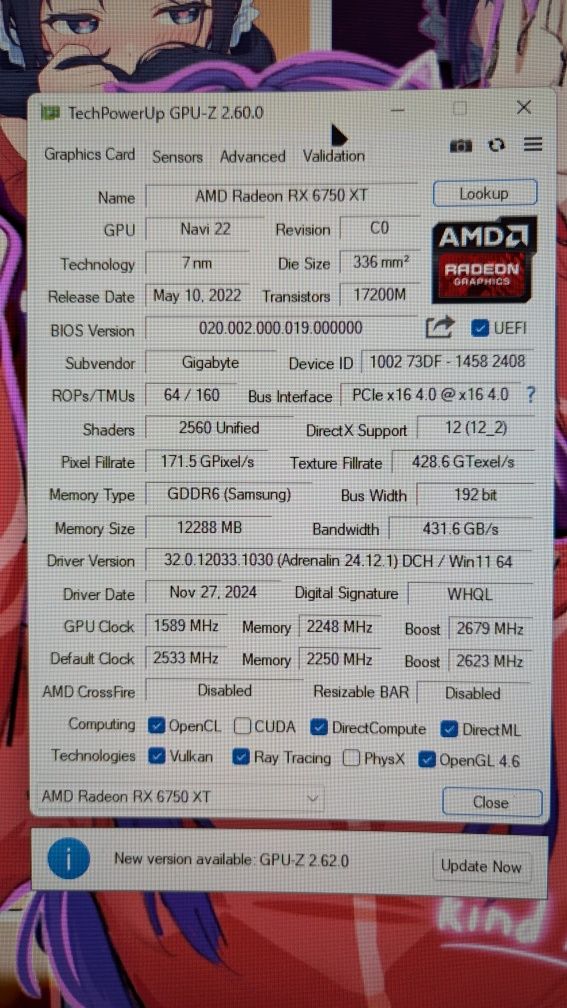 AMD Radeon RX 6750 XT Gigabyte