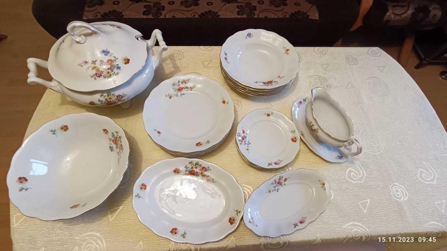 Porcelana KOENIGSZELT syg. 1945/1957 zestaw obiadowy 6os.