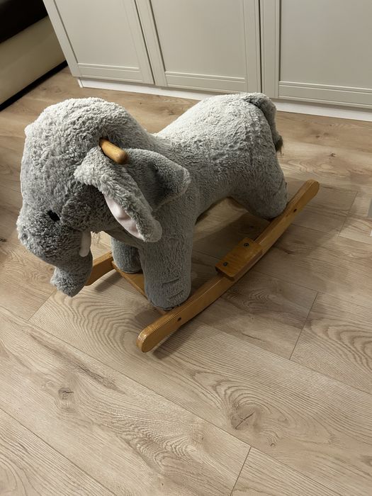 Pluszowy słoń–bujak (jak konik na biegunach) – używany, świetny stan