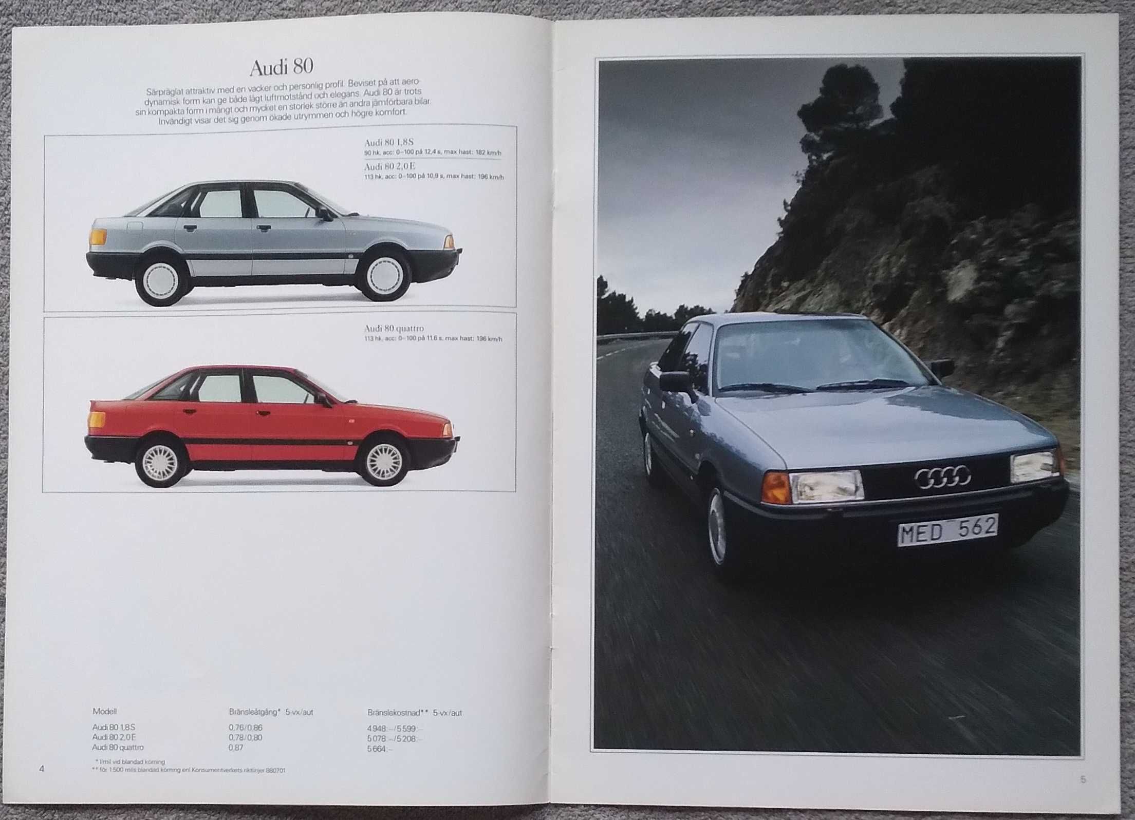 Prospekt AUDI modele 1989