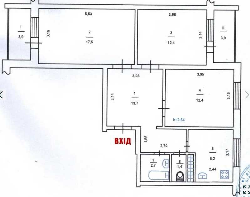 Продається 3-К квартира, по просп. В.Порика 11-А (Виноградар)
