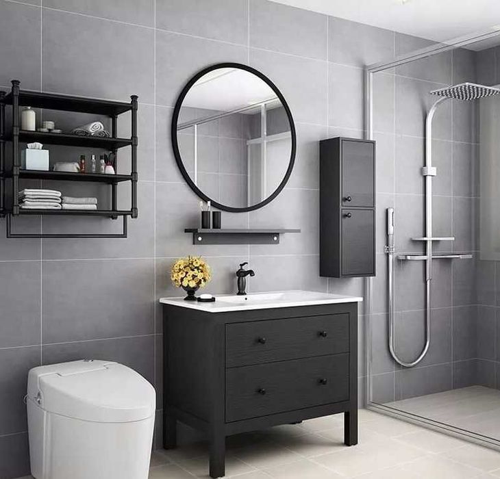 Nowe Lustro Okrągłe w Metalowej Ramie 50Cm i 60cm Ścienne Wiszące Loft