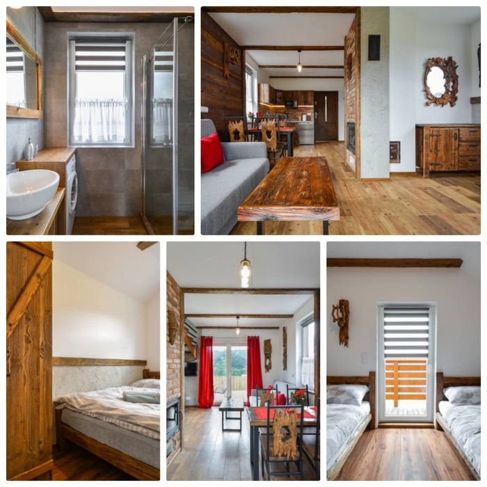 Domek, domki w górach z widokiem na Pieniny,Tatry i j. Czorsztyńskie