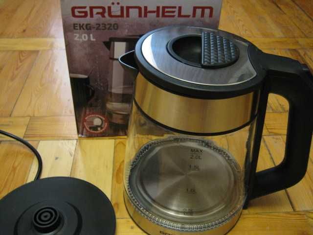 Стеклянный электрический чайник Grunhelm EKG-2320