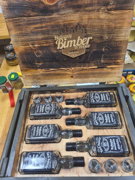 Skrzynka Drewniana Wojskowa na Alkohol Duch Puszczy