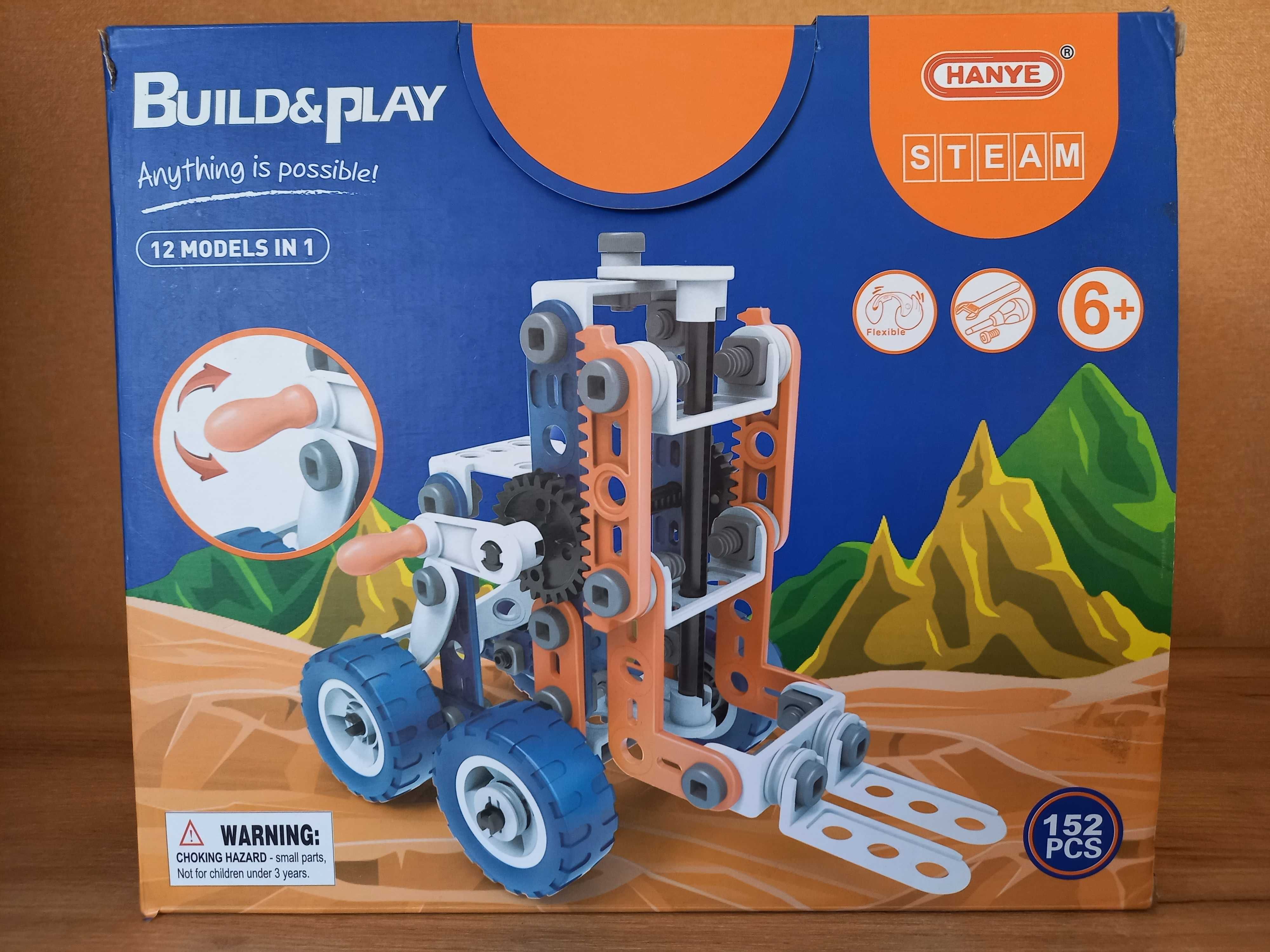 HANYE Build&Play Klocki konstrukcyjne 12w1 152 el. Pojazdy: auto dźwig