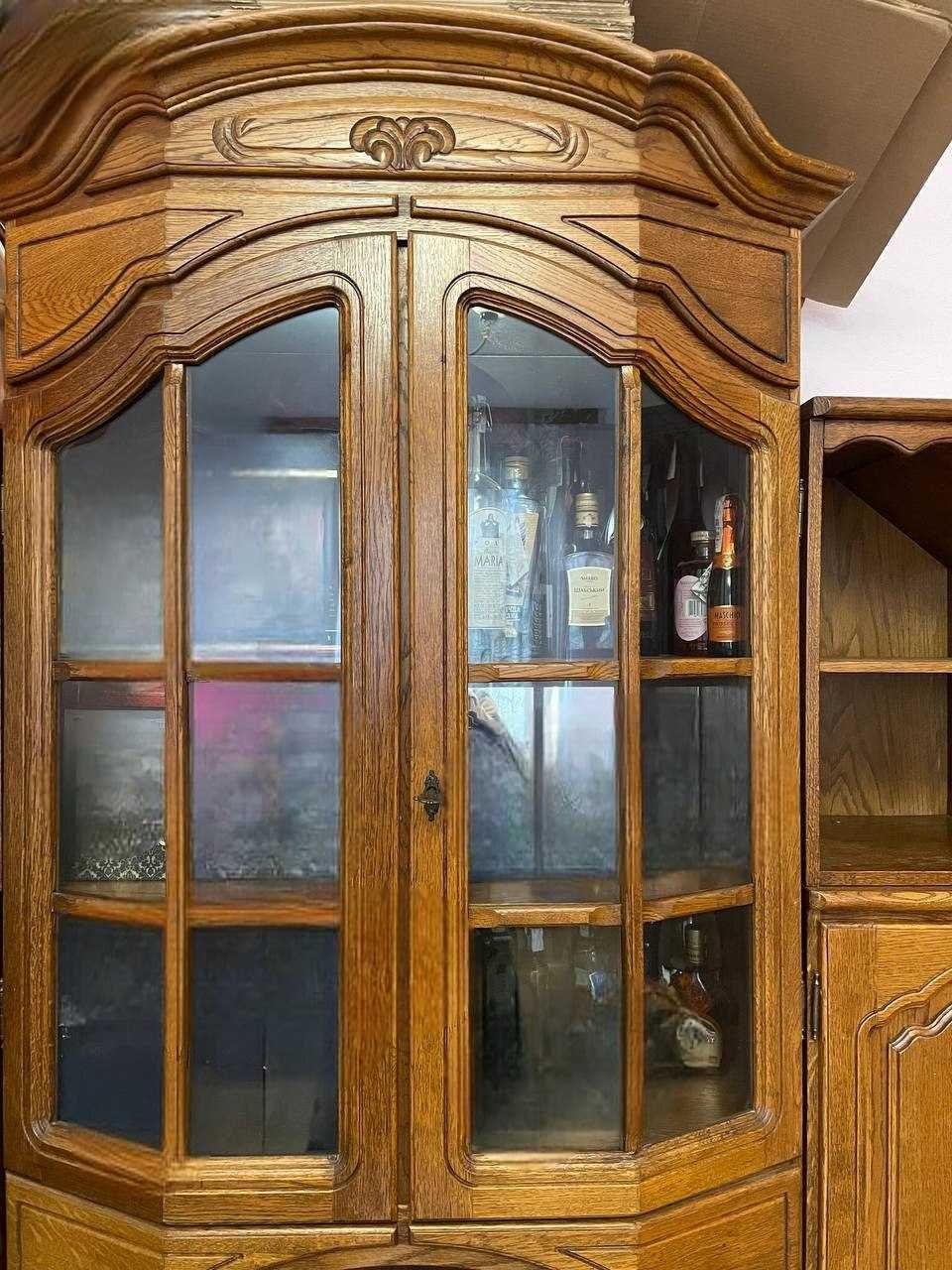 Дерев'яна стінка у вітальню (Бібліотека), дуб + шпон