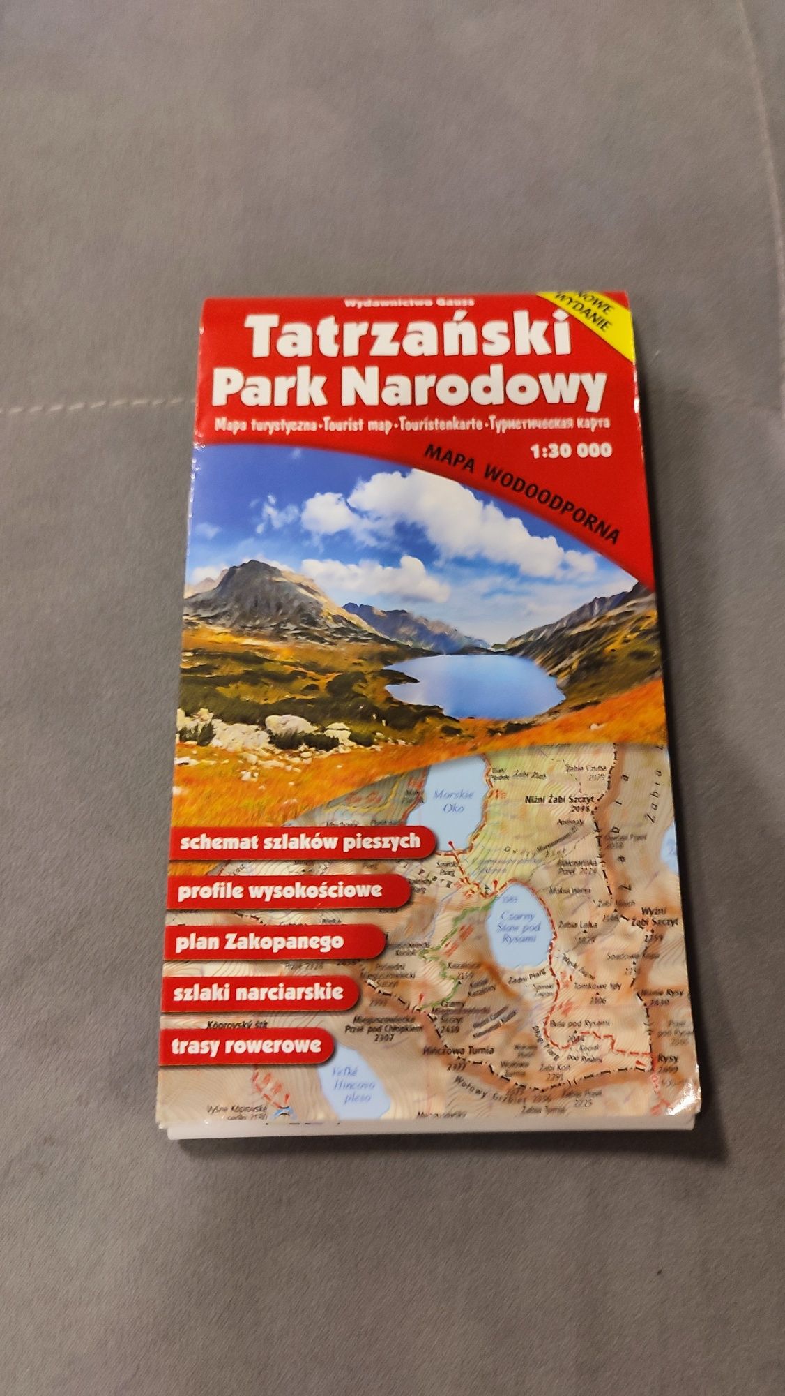 Sprzedam mapę turystyczną Tatrzański park narodowy