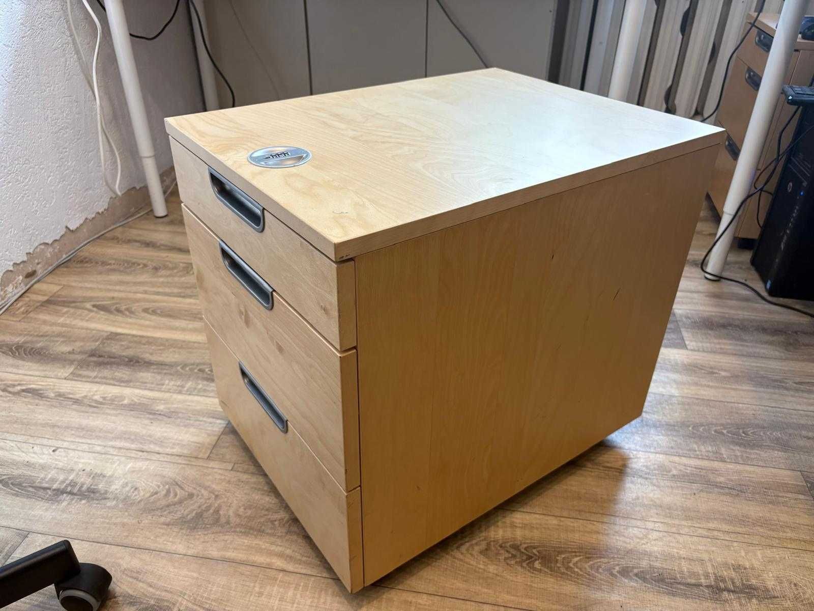 Kontenerki IKEA GALANT na kółkach z zamkiem 3 szt