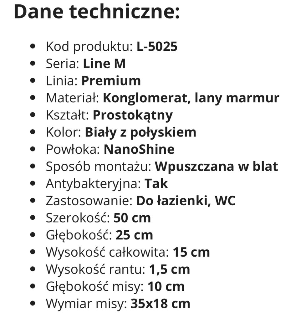 Umywalka mała i wąska Okazja