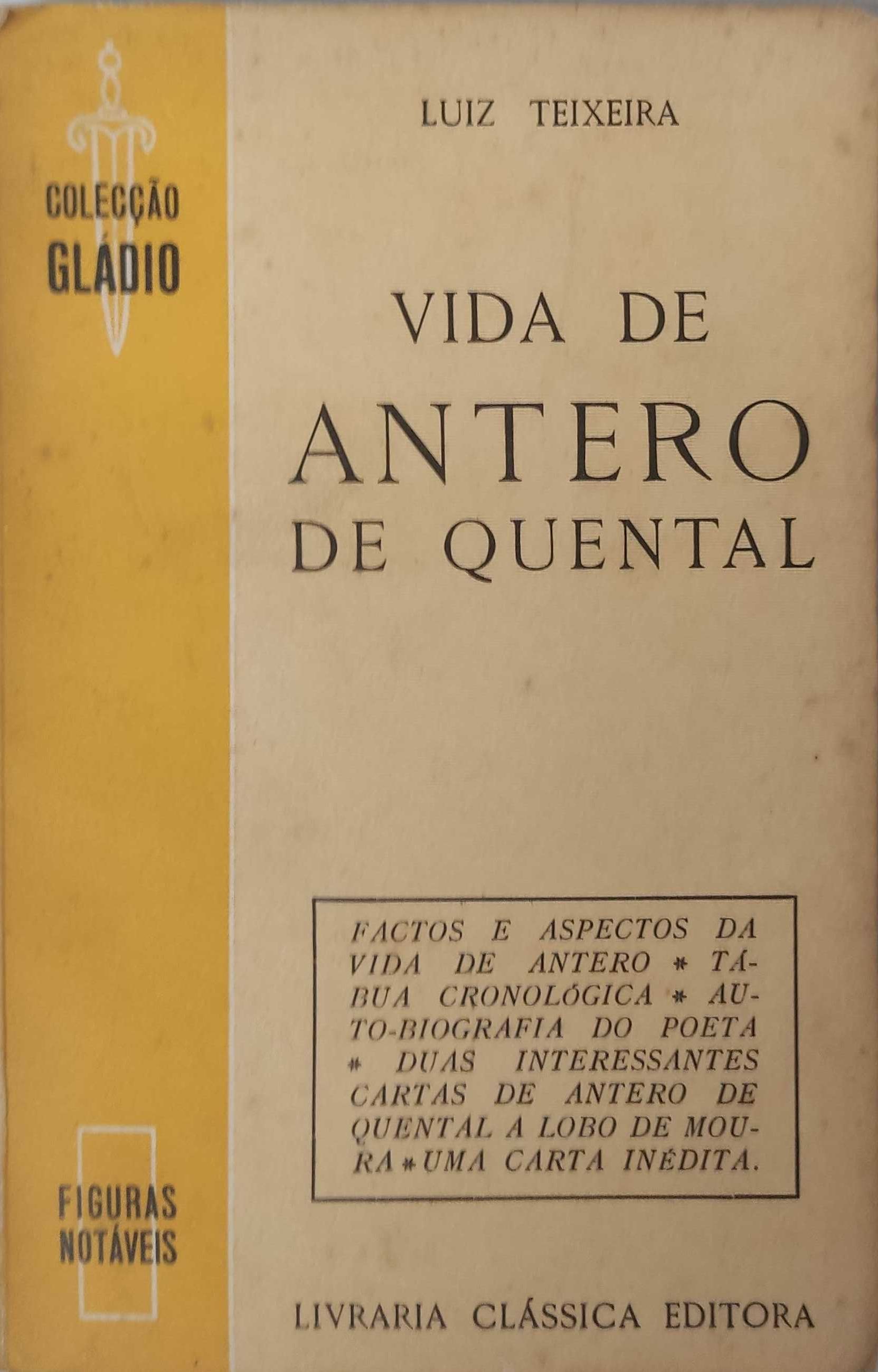 Livro  Ref Cx B- Luiz Teixeira - Vida de Antero de Quental