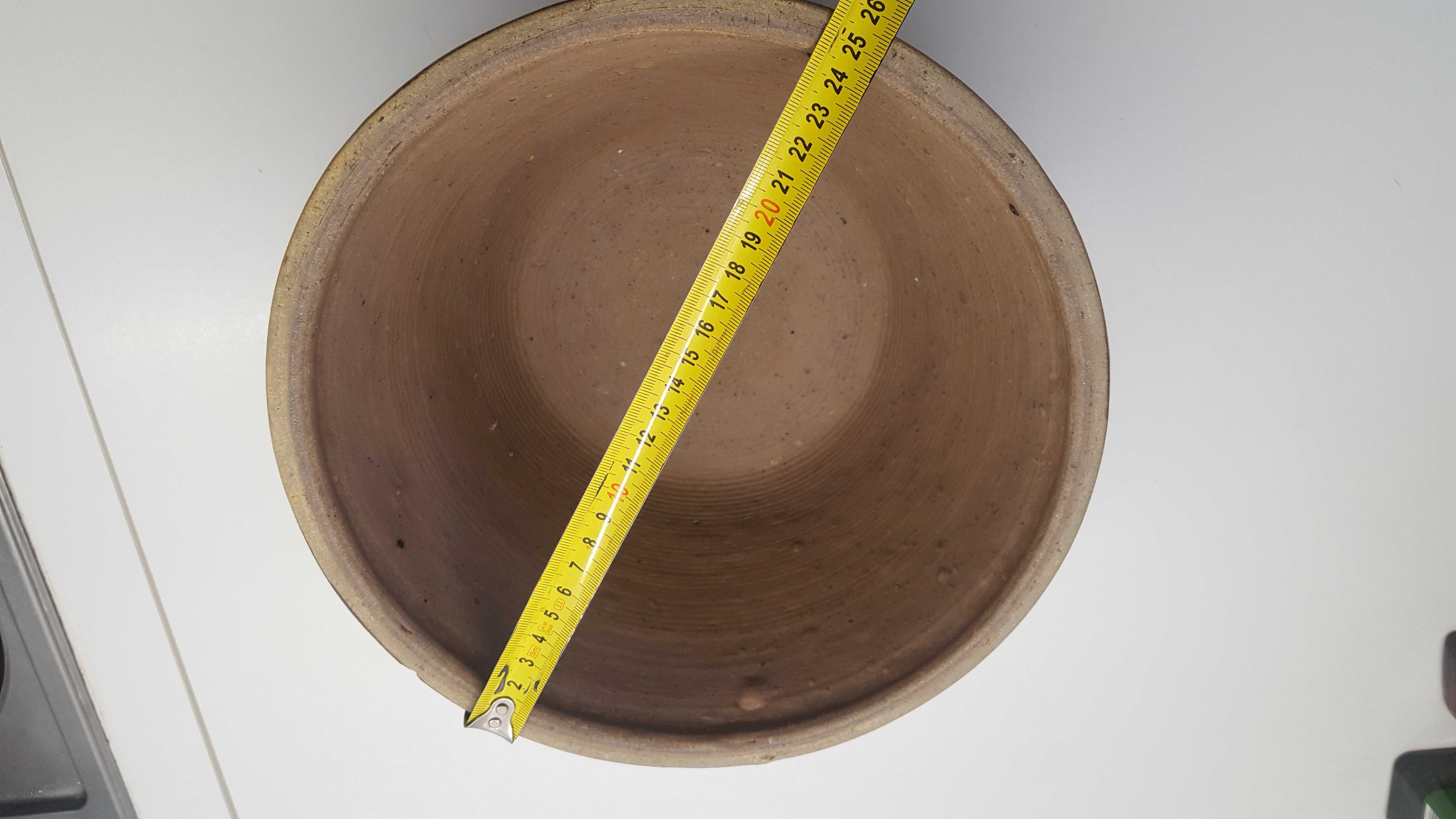 makutra ceramiczna bardzo stara 24cm wewnątrz - ciemny brąz