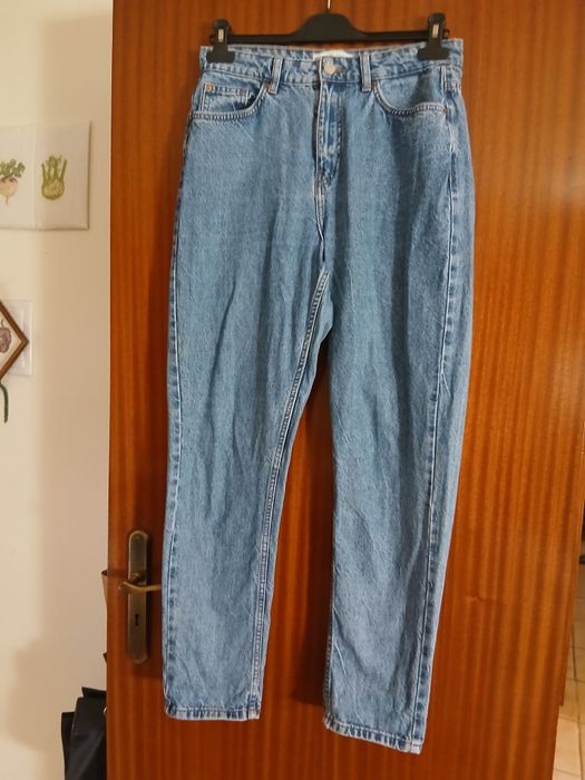 Calça de ganga cintura subida