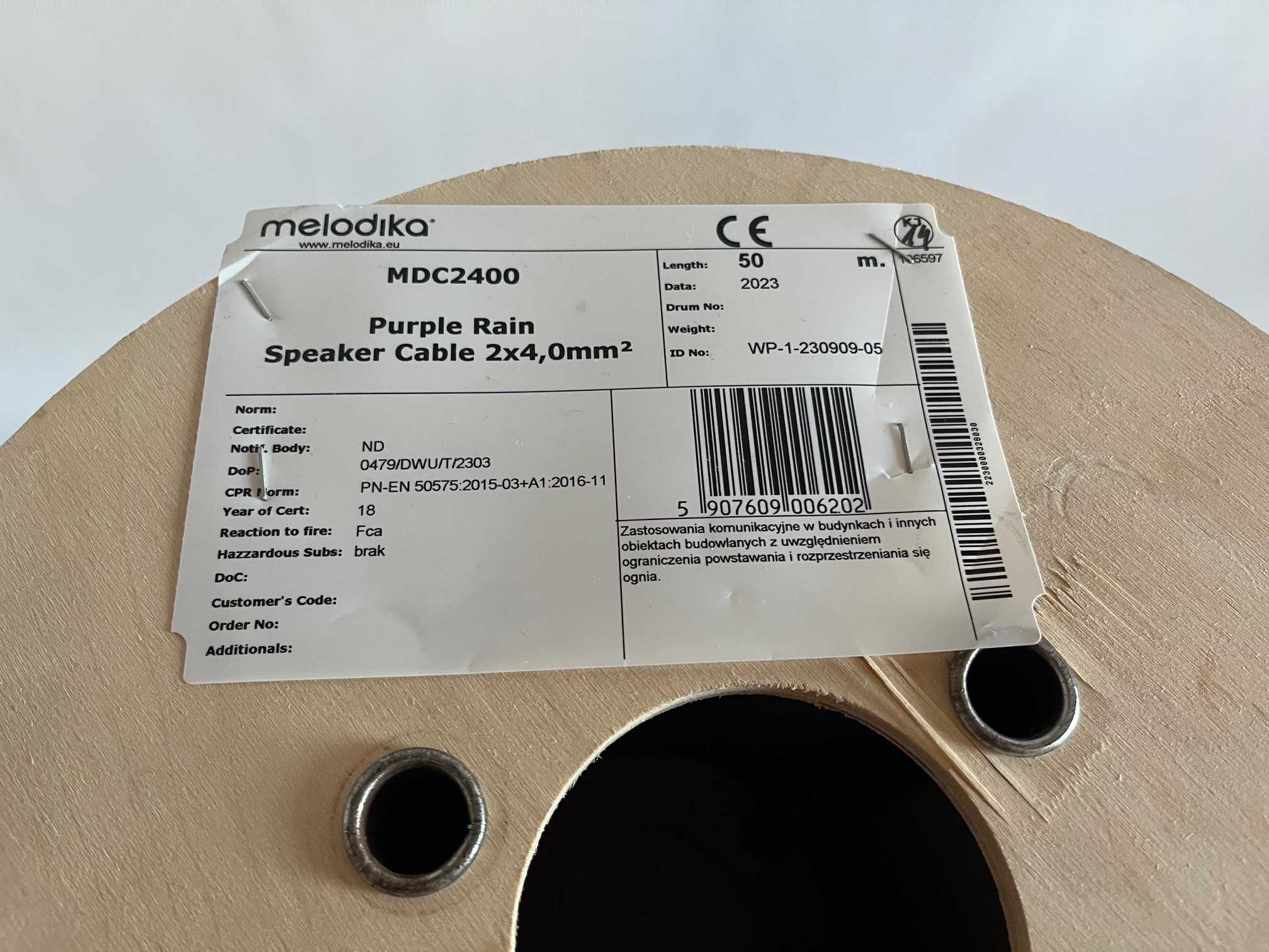 Melodika kabel głośnikowy MDC2400 4 mm²- długość 1 m/do negocjacji !!!