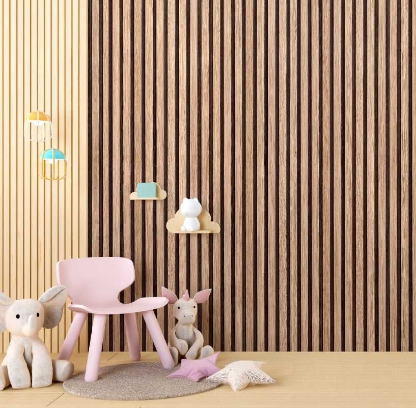 Panele Ścienne 3D Lamele Brąz Drewno 10m Tapeta Samoprzylepna + GRATIS