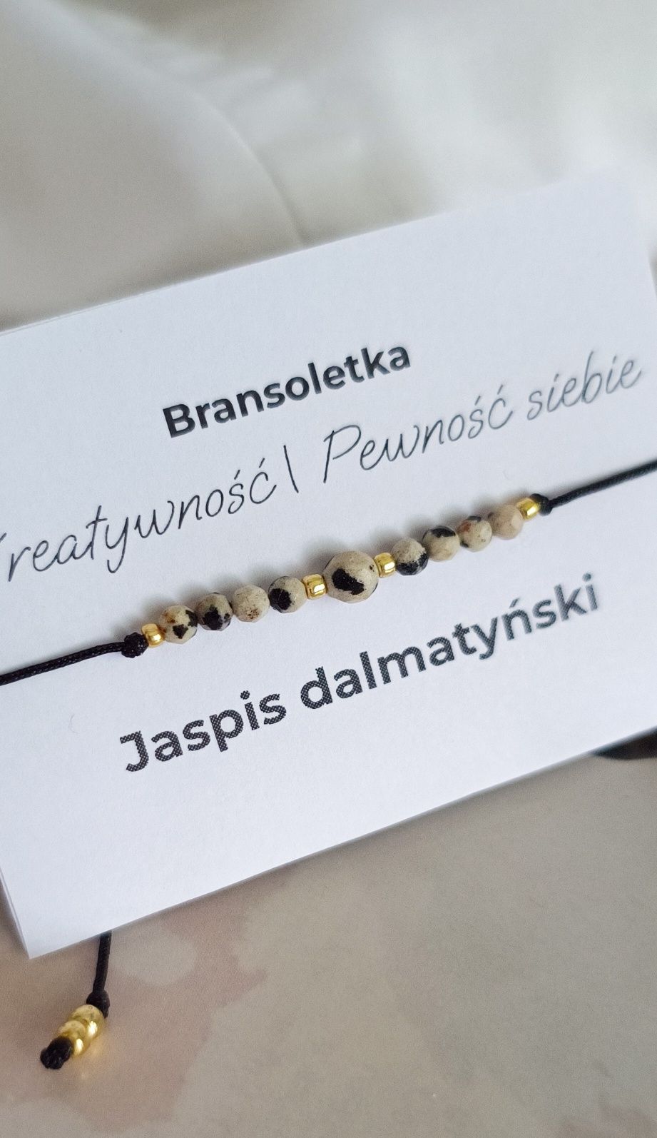 Bransoletka kamienie naturalne minerały Jaspis dalmatyński